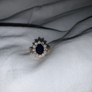 Macy’s/Goldsmiths - Sapphire and Diamond Princess Diana Ring - Size 5